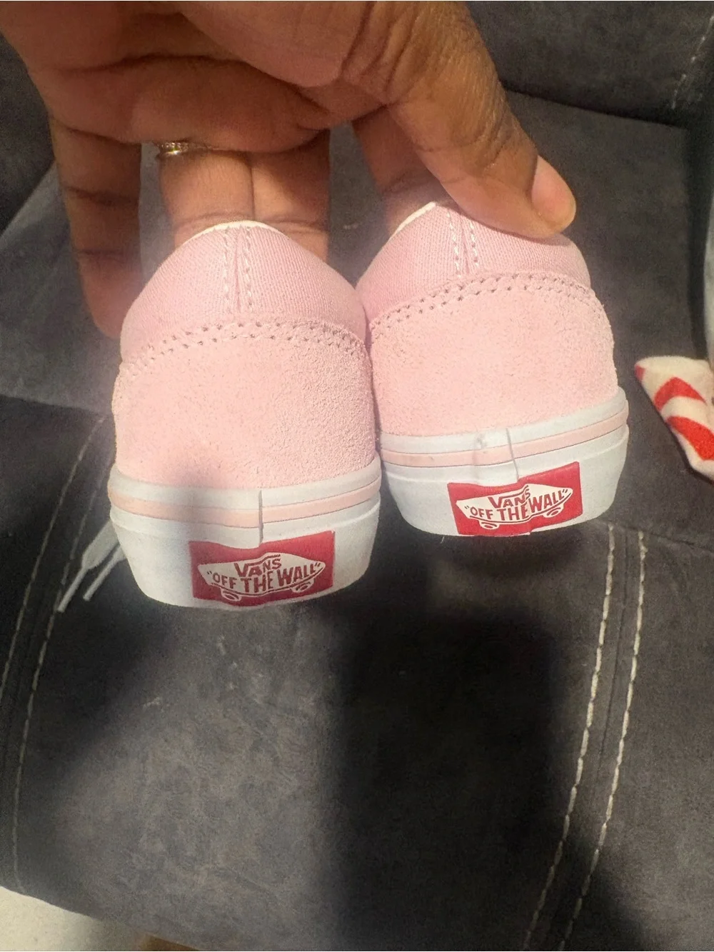 Vans Pink and White Kids' Low-Top Sneakers